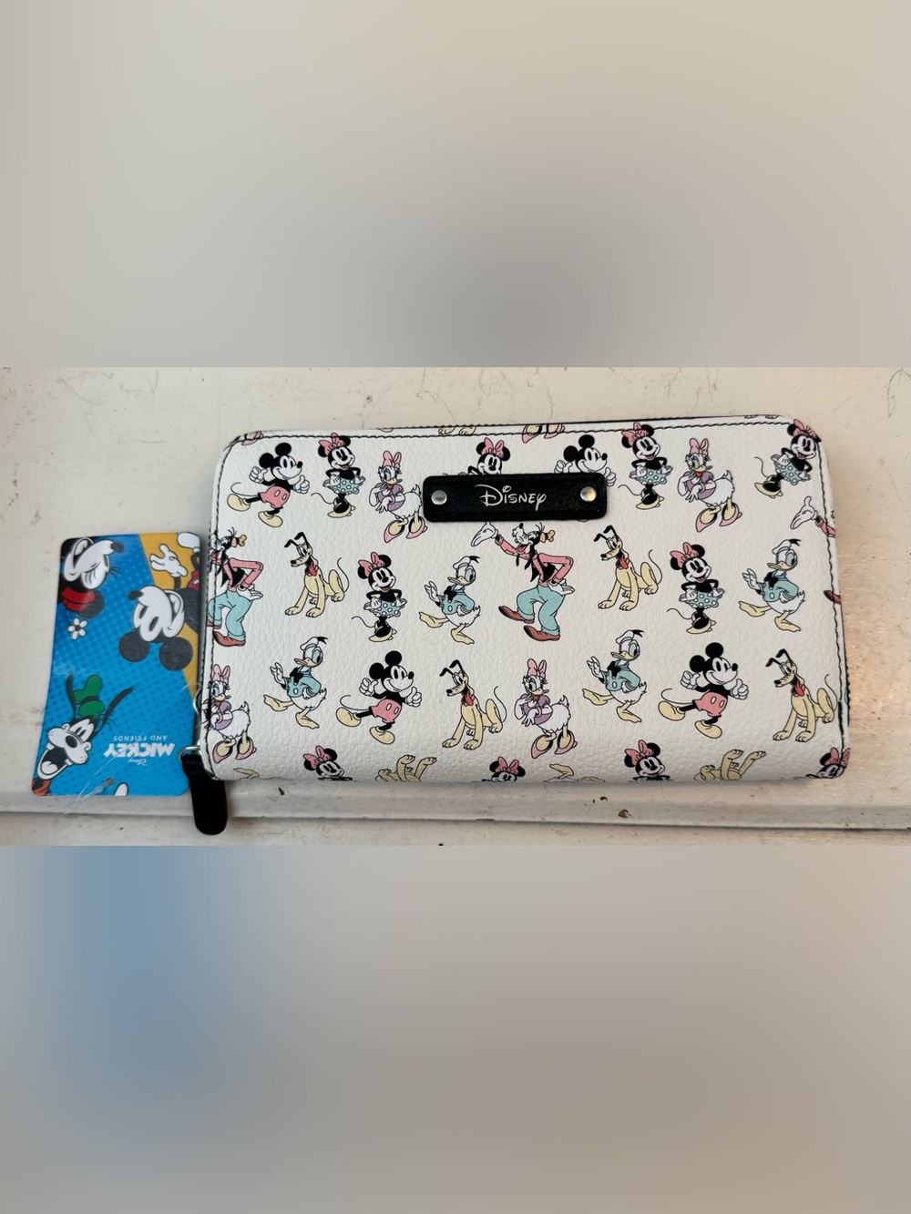 Mickey & Co. Disney Character All Over Print Zip Around Wallet NWT